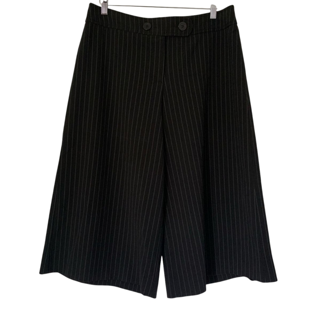 Black Pinstripe Cropped Pants